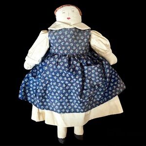 Vintage Handmade Folk Art Cloth Doll Antique Rag Doll Primitive Prairie Farm